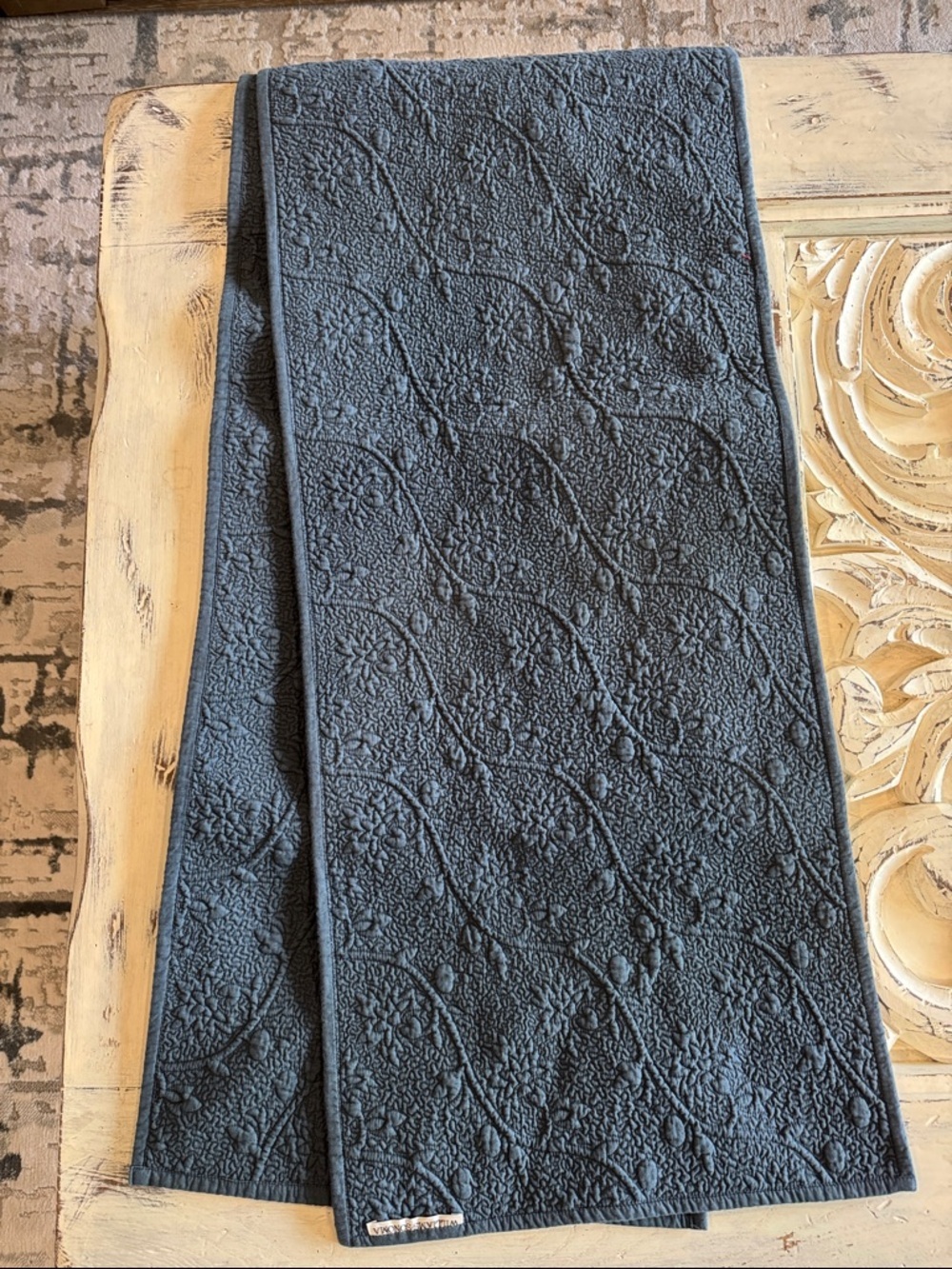 Quilted Charcoal Table Runner - Home Dining